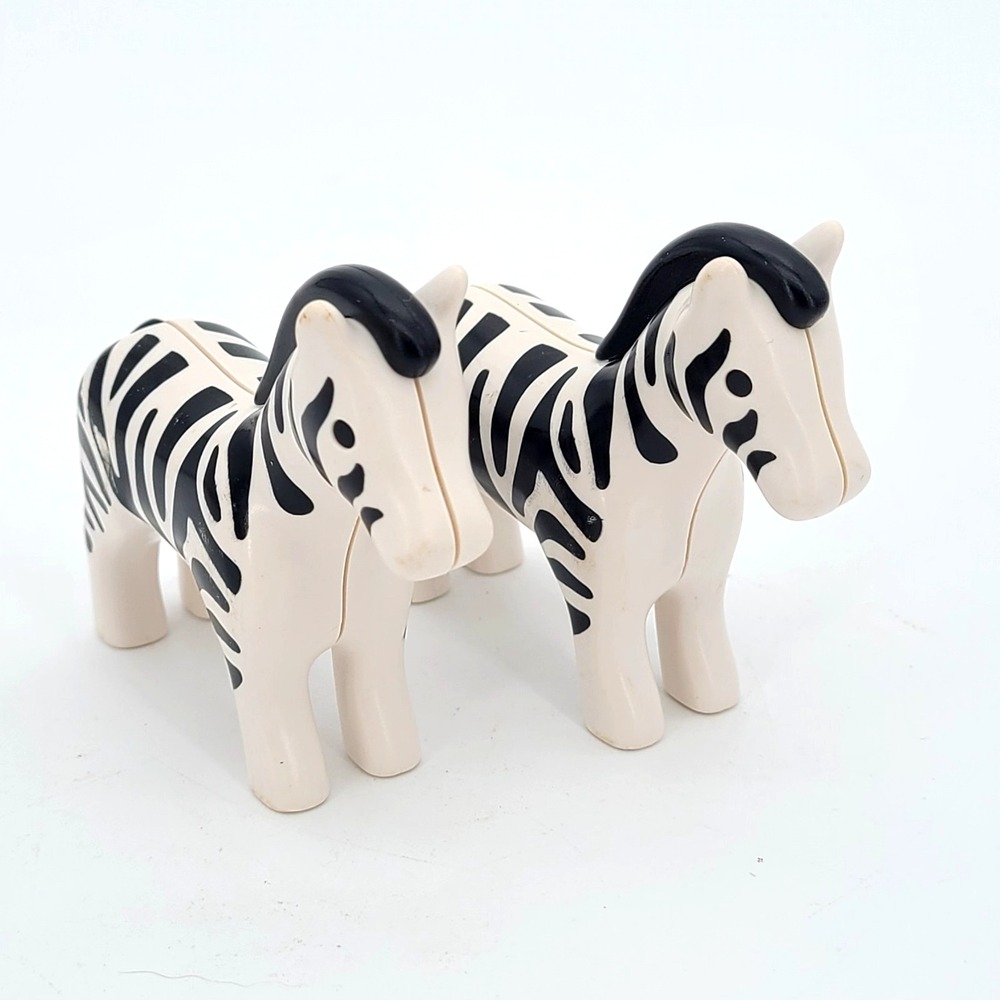 Playmobil 123 Take Along Noah's Ark Replacement Zebra Lot of 2 Zebras